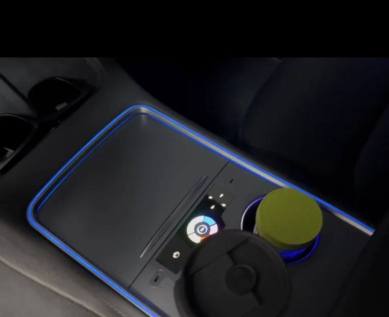 RGB LED Ambient Interior Light Kit Car Door Footwell Saddle Seat Trim Speaker APP WeChat Control for T/esla Model 3 2021-2022