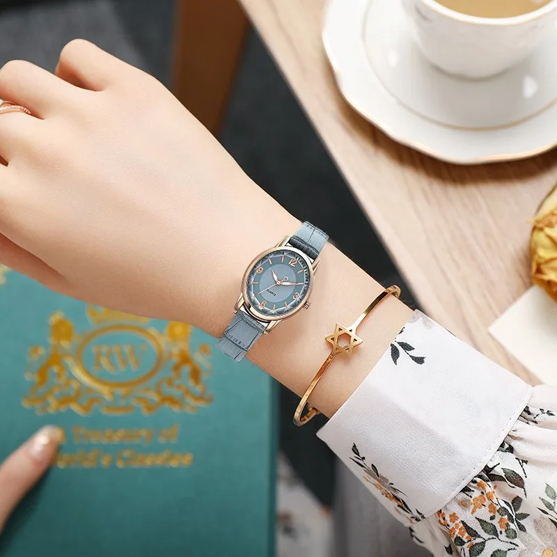 Relógio de quartzo de dois tons feminino, Moda feminina, Redondo, Casual, Relógio, Presentes, Novo, Criativo