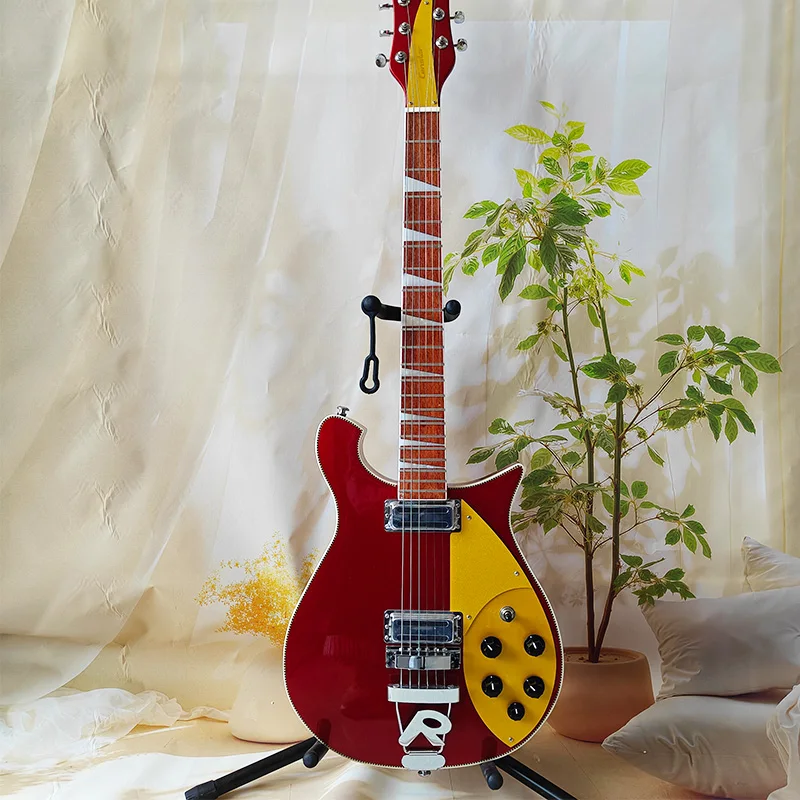 Custom Classic R-Series Electric Guitar | Rare Red-Yellow Split-color Irregular-shaped Guitar Collection, American Vintage Offse