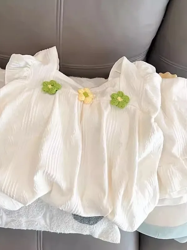 Conjunto de talla grande Sweet Girl Summer New Sle Strap orts, ropa para el hogar, puede desgastar pantalones largos de fibra de poliéster, ort Sve roun...