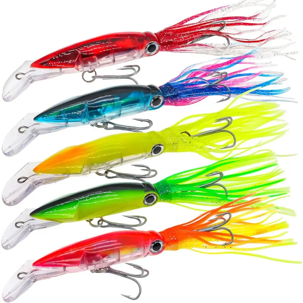 

Светящиеся в темноте мягкие пластиковые хвостовые джиг-головы осьминога для форели и окуня, набор приманок для плавания кальмаров