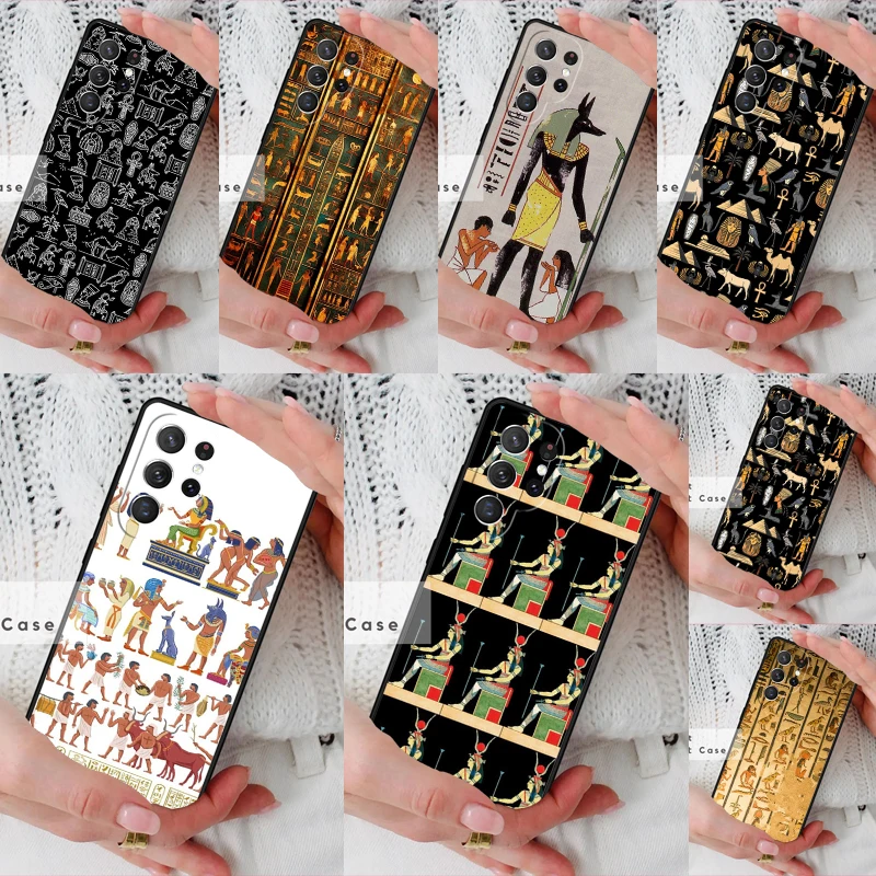 Egypt Nefertiti Anubis Ankh Phone Cover Case for Samsung Galaxy S26 Ultra S20 FE Note 10 S24 S23 S21 S25 Plus S22