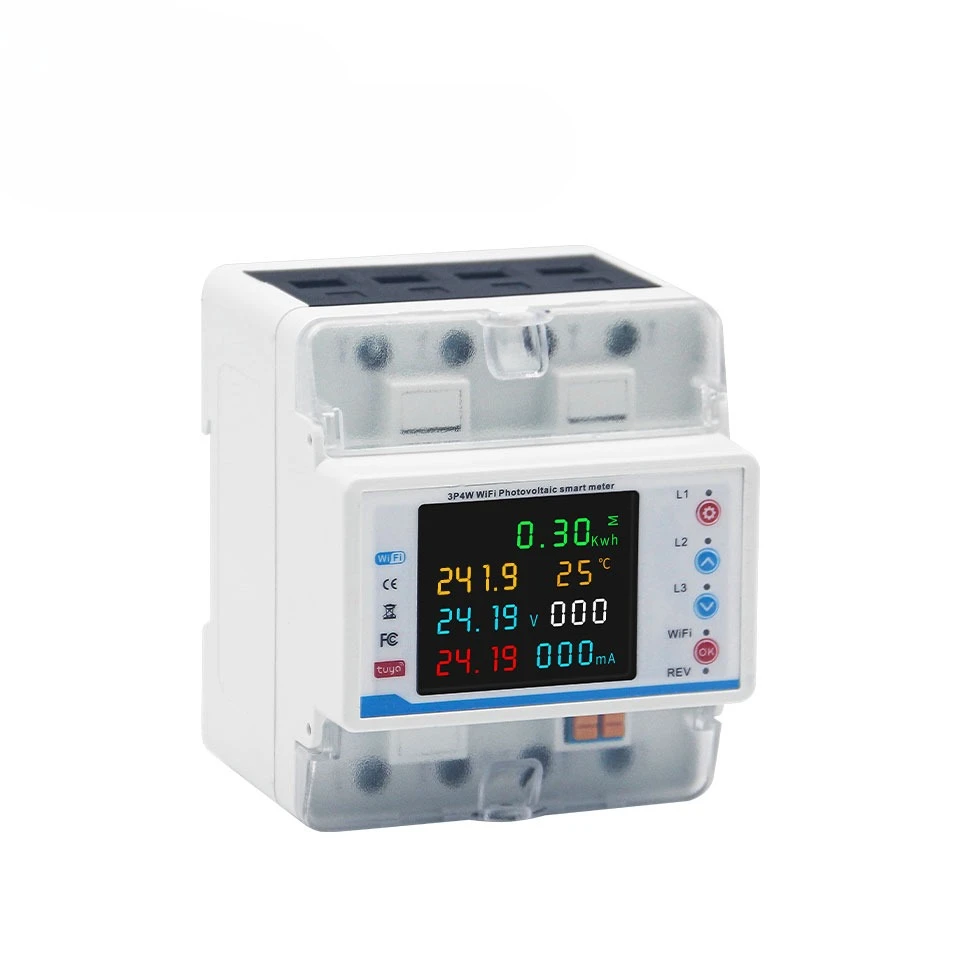 

4-Phase 380V 100A Tuya WiFi Smart Circuit Breaker Bidirectional Energy Power Meter Voltage Protector Relay Current