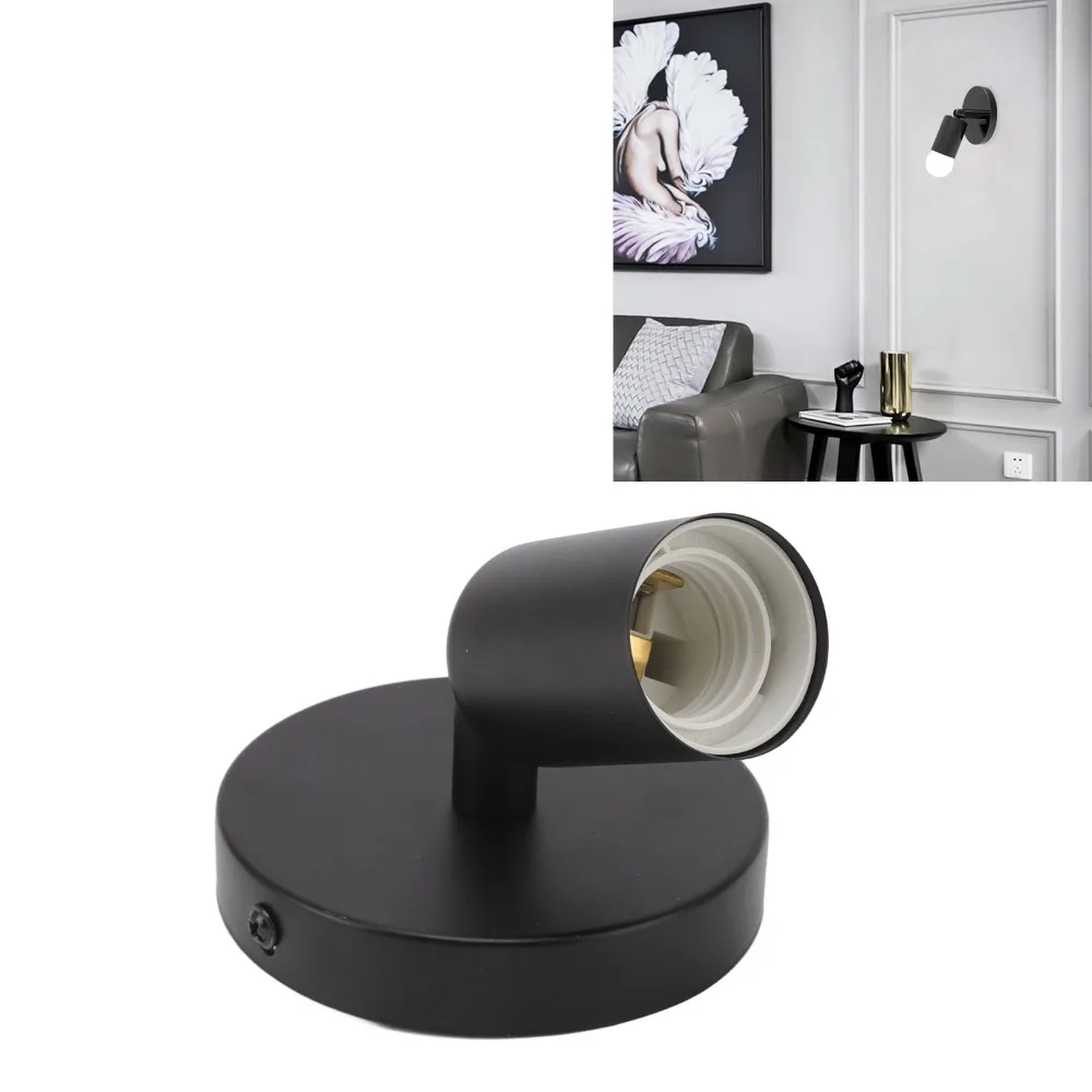 Durable Iron Wall Lamp Holder 180 Degree E26E27 Wall Lamp Base 85-265V Bulb Living Room