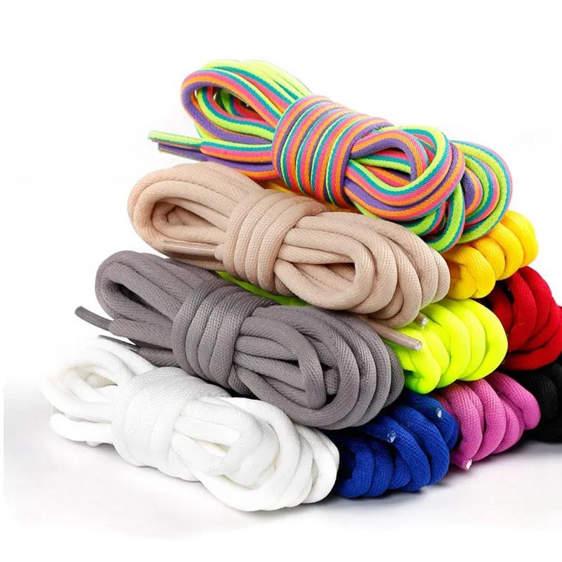 1 Par de Cordones de Algodón Redondos de Colores Sólidos para Botas Martin, Zapatillas Deportivas y Calzado Casual, Accesorios FA1