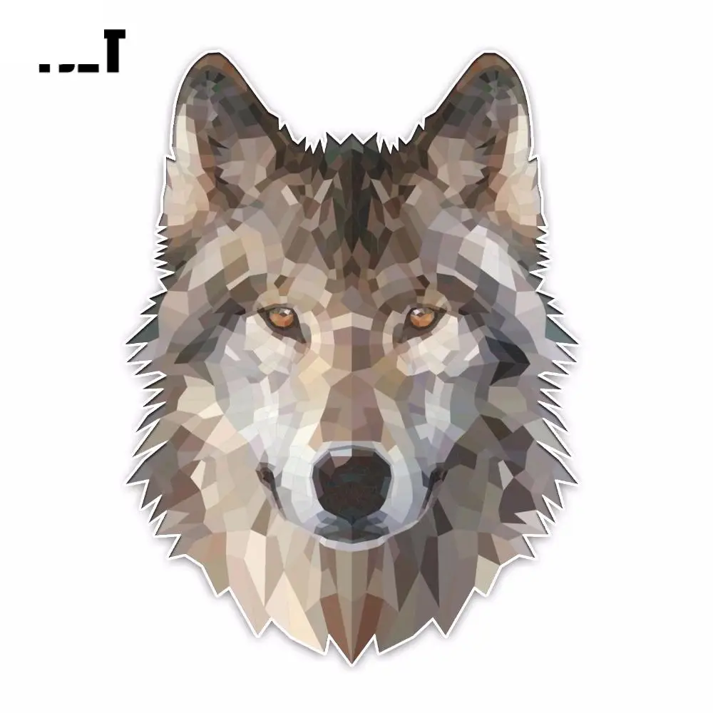 RuleMyLife 12.2*16.5CM Interesting Lovely Wolf Head Cartoon Colored PVC Car Sticker Decoration Graphic C1-5451