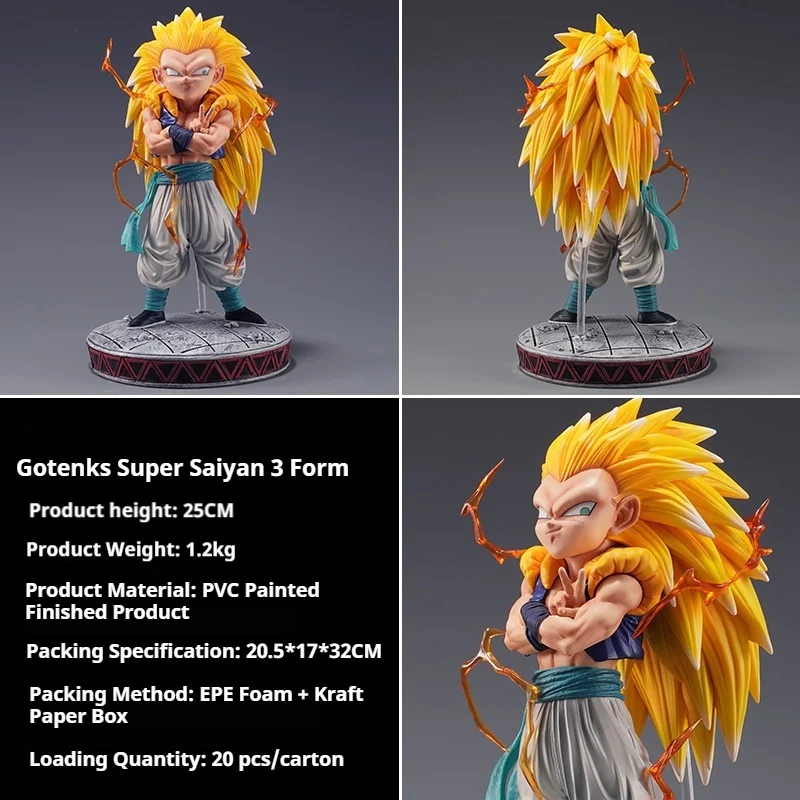 Figura de Gotenks Super Saiyan 3 de Dragon Ball Z, Estatua GK de la Saga Buu, Modelo Coleccionable de Anime, Decoración de Escritorio, Regalo para Fans