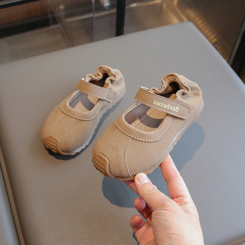 Kids Shallow Shoes Suede Child Girls Boys Hook Loop Flat Casual Shoe 2026 Autumn Children's Fashion Walk Trainers 26-36