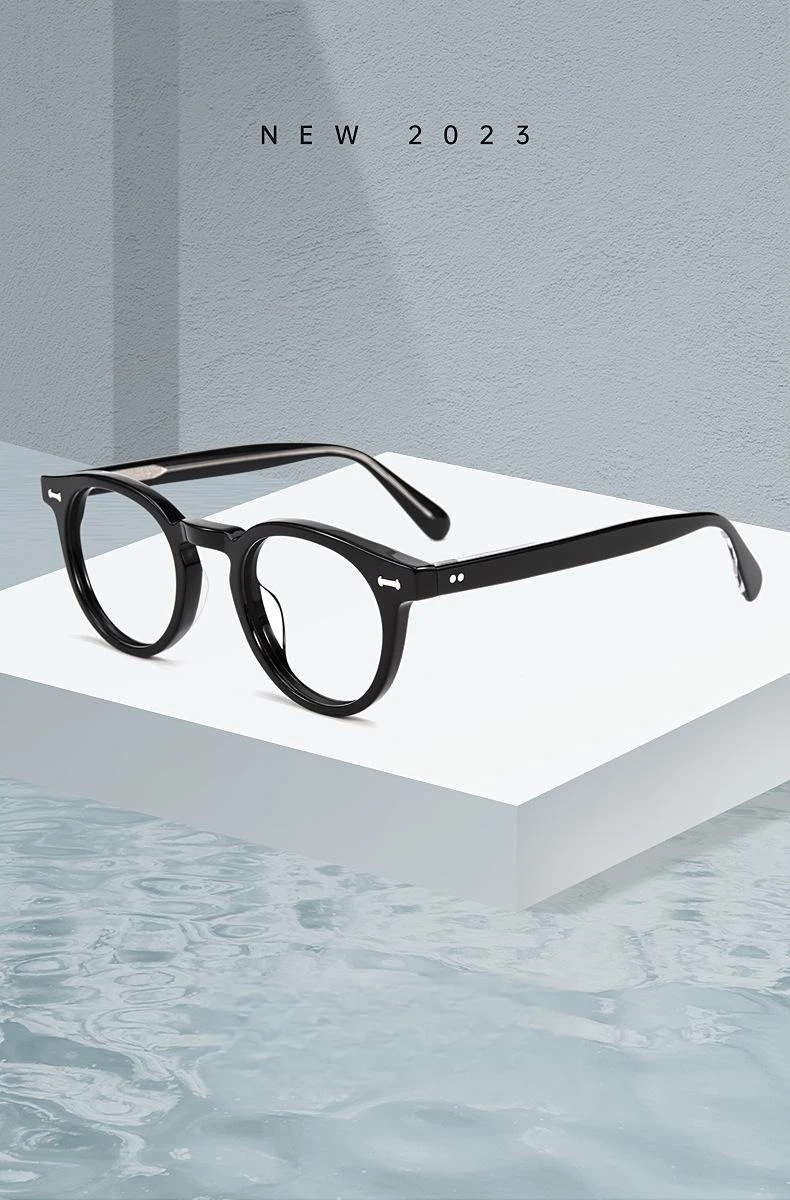 Yimaruili Modetrend Luxus High-End-Acetat Brillen Retro runde optische Brille Rahmen für Männer und Frauen kbt9861 – Detail 1