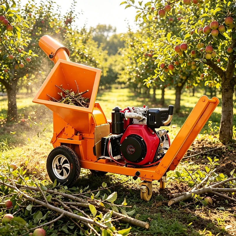 Wood Chipper Crusher Machine Mobile Branch Shredder for Garden Orchard
