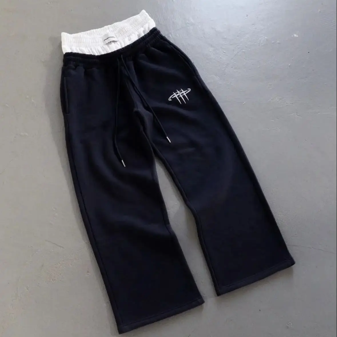 Pantaloni sanitari in due pezzi finti da donna alla moda americani retrò Street Hip Hop larghi a doppia vita