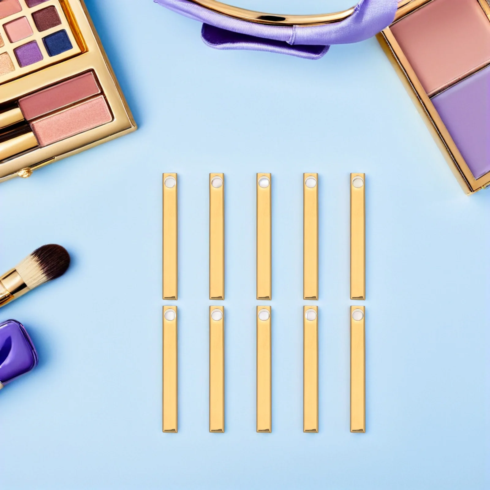 แท่งสลักชื่อสแตนเลส 10 ชิ้น สำหรับทำพวงกุญแจ จี้ ป้ายชื่อ งาน DIY เครื่องประดับ