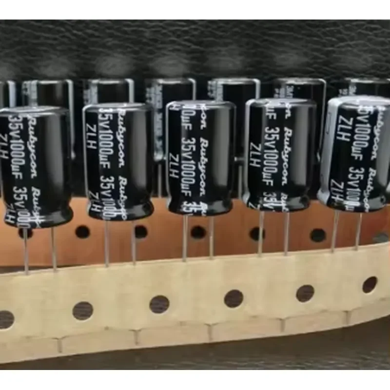 (10pcs) Genuine Japanese Rubycon ZLH 35v1000uF electrolytic capacitor with high frequency and low resistance 12.5X20mm