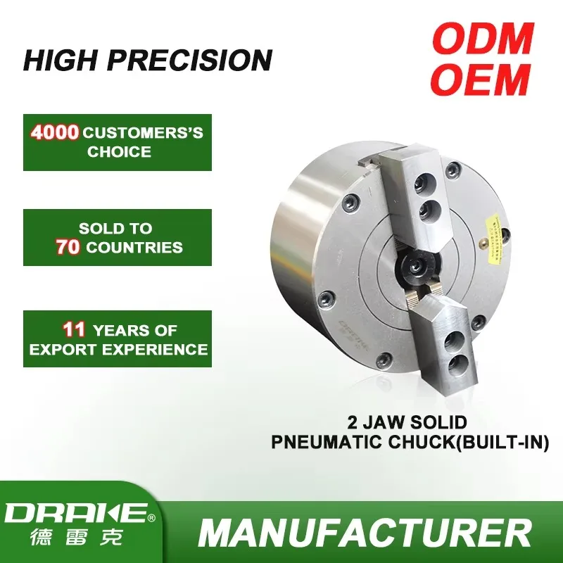 QS2-04 2 Jaw Chuck Wood Lathe 4 Inch Non Through-Hole Hydraulic Power Chuck For CNC Lathe Machine