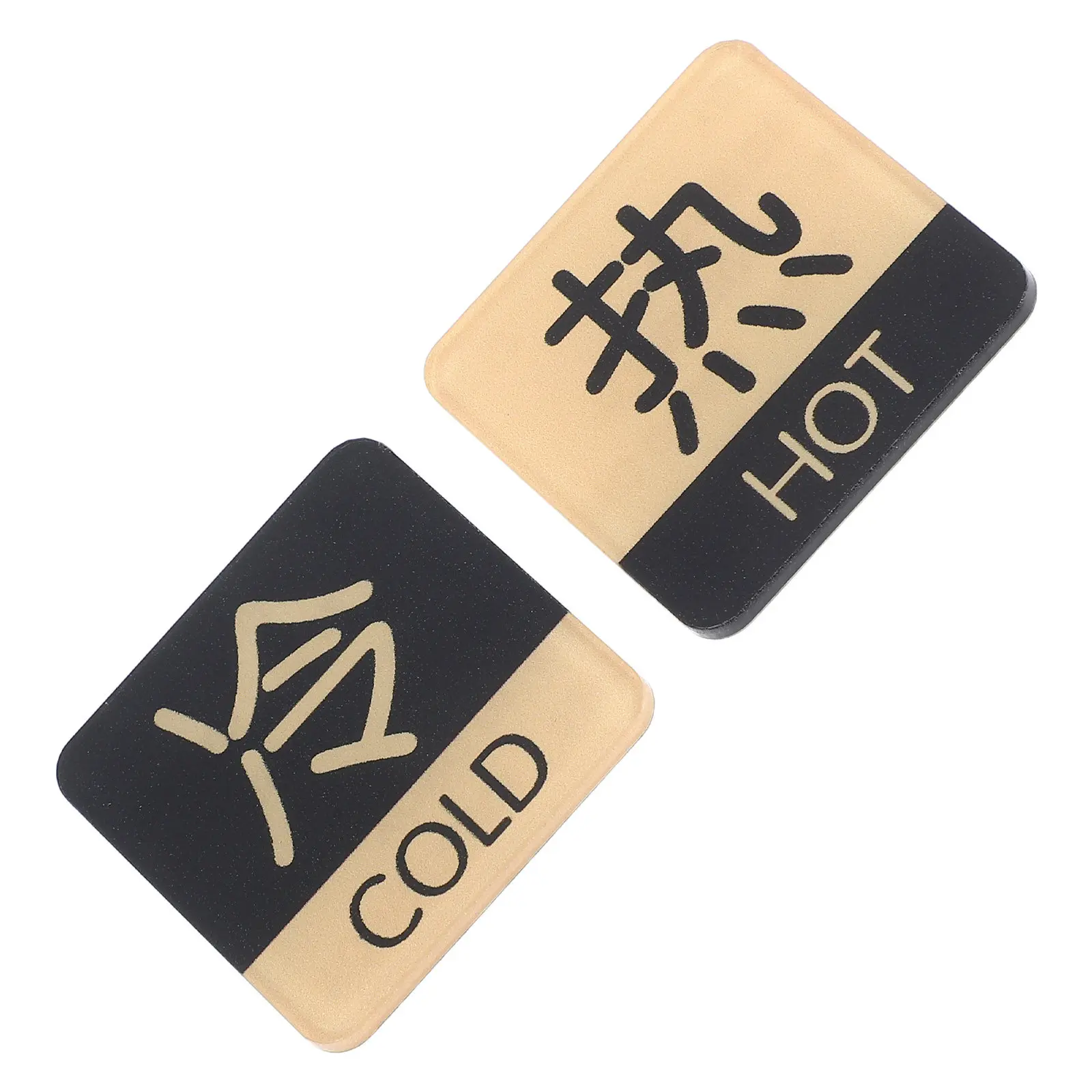 2Pcs Acrylic Hot and Cold Faucet Sign Stickers Indicator Labels for Kitchen Bathroom Sink Washroom Safety Decor