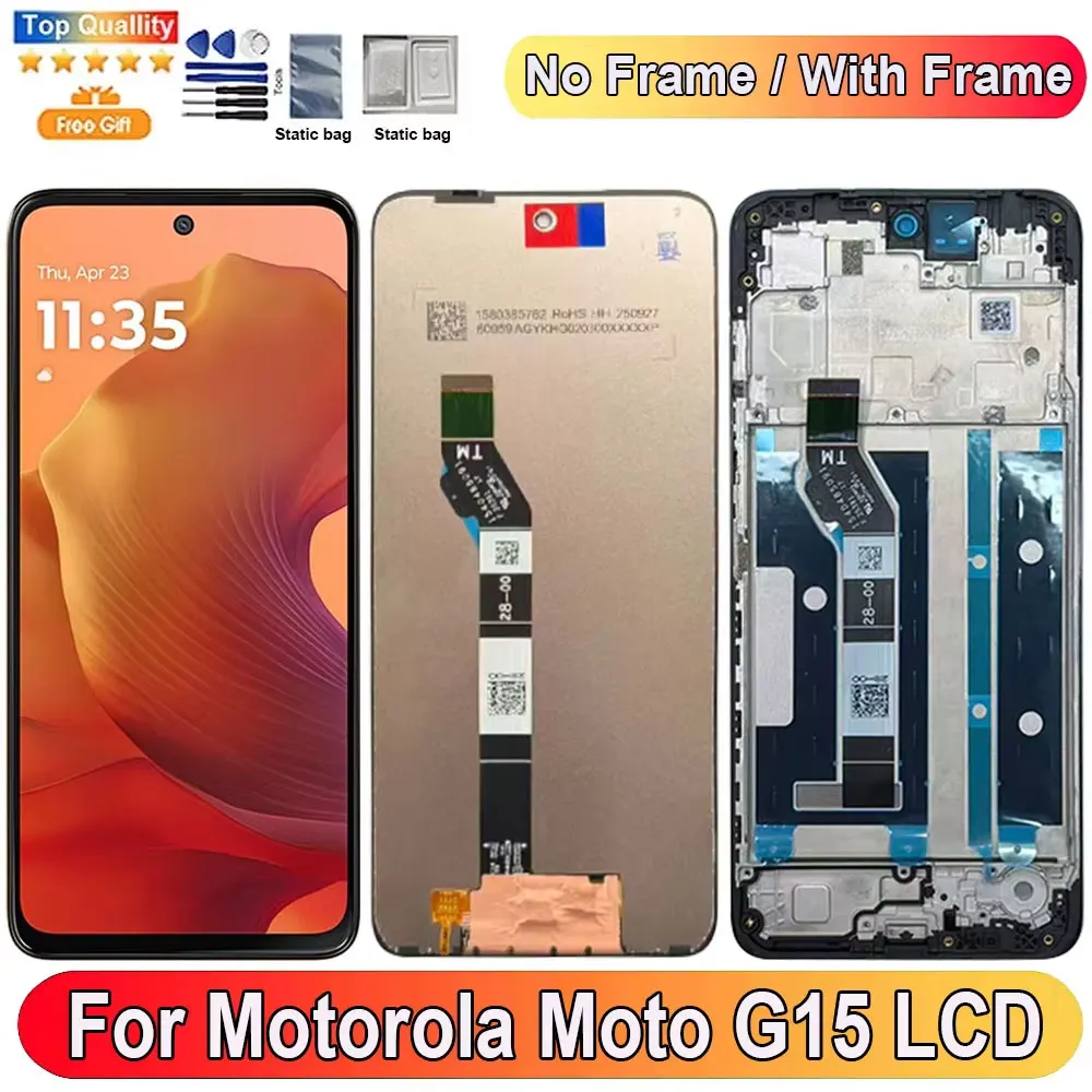 

6.72''For Motorola Moto G15 LCD Display Screen Touch Panel Digitizer Replacement Parts For Motorola Moto G15 Power With Frame