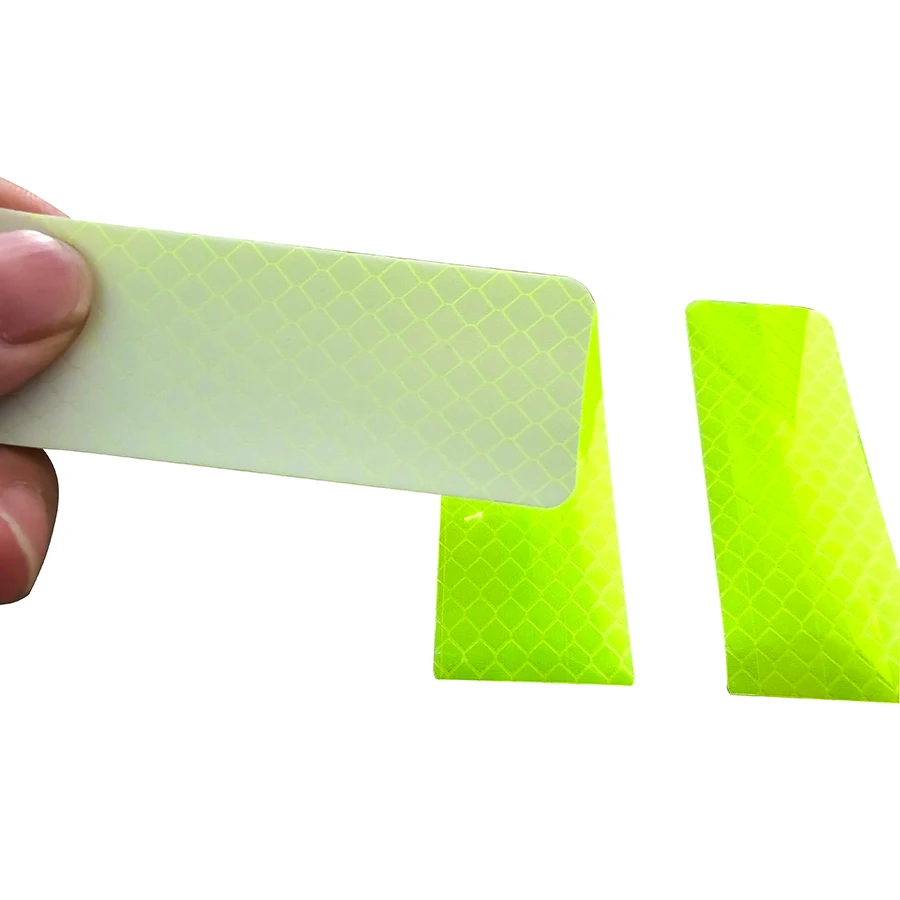 ملصقات عاكسة ليلية للسيارة تحذيرية من PET مضادة للتصادمات ملصقات مضيئة مقاومة للماء على مستوى الماس للسلامة المرورية على الطرق 5 قطع #2