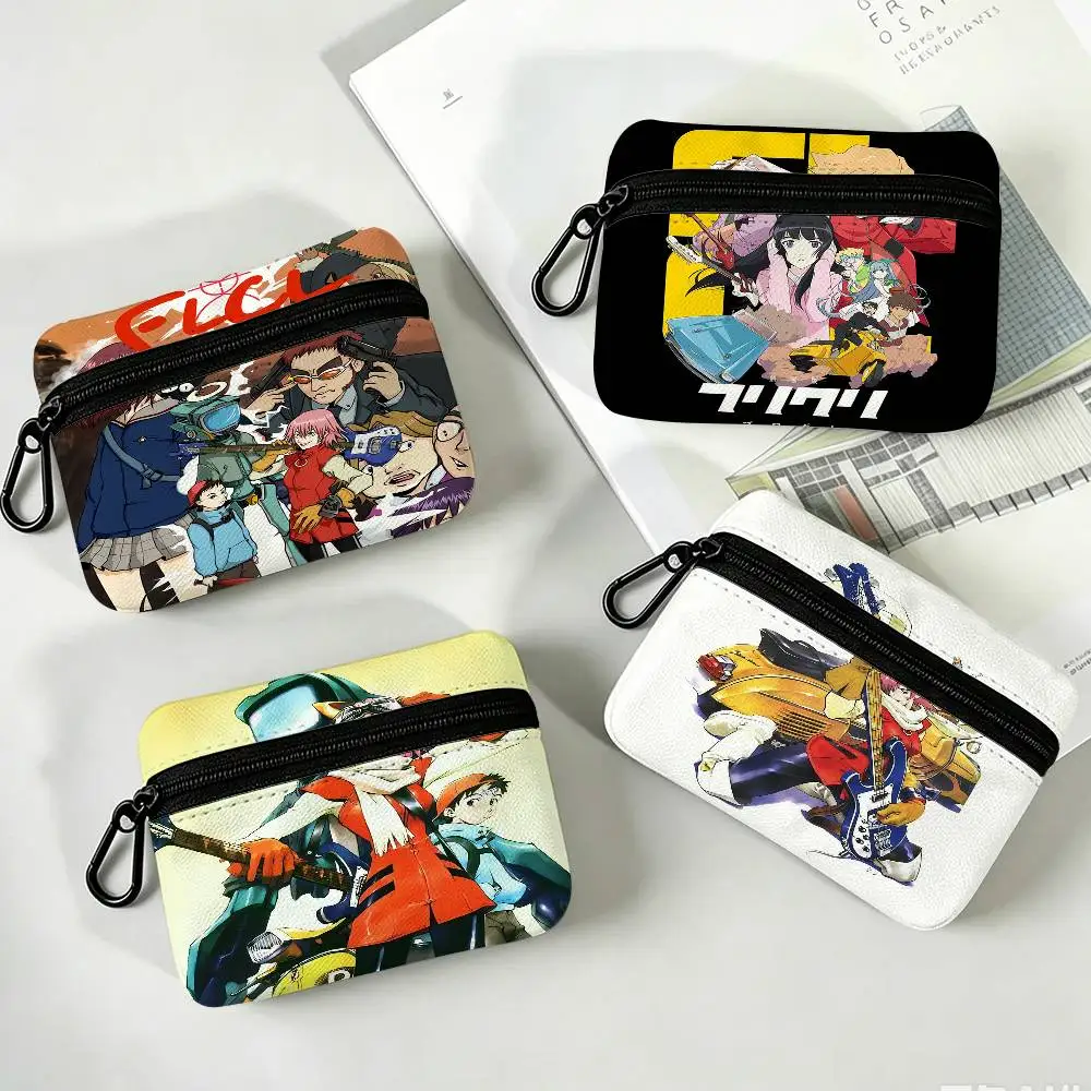 FLCL Anime Waterproof Oxford Cloth Zipper Wallet Portable Hanging Small Coin Purse For Travel
