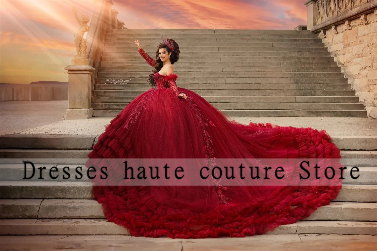 Mexico Burgundy Tulle Sweetheart Quinceanera Dress 2024 Lace Appliques Corset Ruffles Ball Gown Sweet 15 16 Robe De Bal