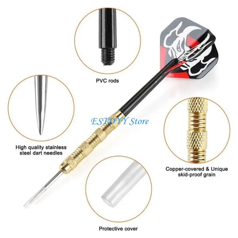 

G6DE Set of 12 Iron Barrels 14g Professional Metal Tip Darts Sets with Plastic Shaft
