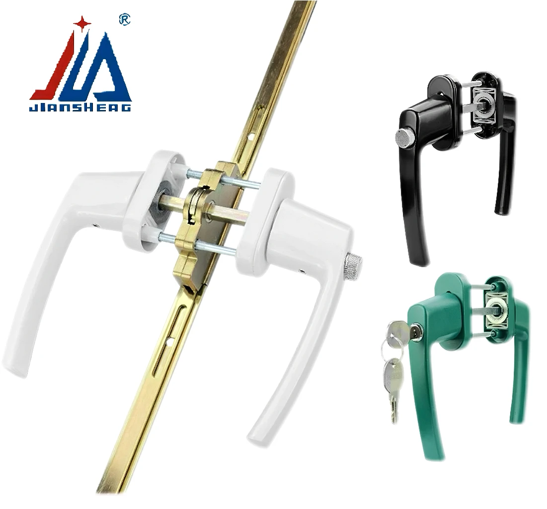 مقبض باب ونافذة من الألومنيوم قابل للقفل - مقبض أمان مزدوج الجوانب مع قفل أسطواني، جودة ممتازة