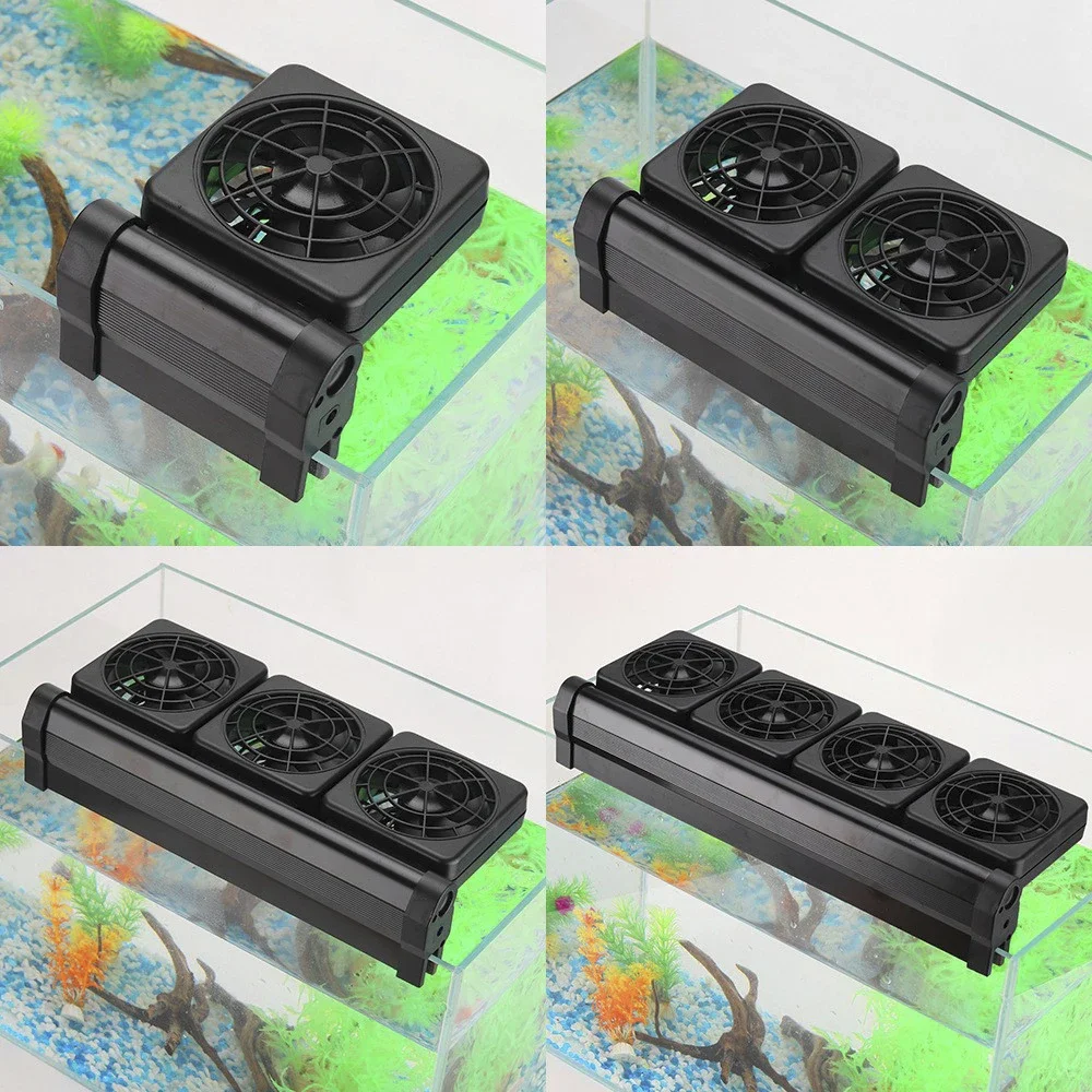 

1Pc 1 2 3 4 5 6 Fan Set Black Aquarium Fish Tank Automatic Temperature Control Fan Tank Cooling Aquarium Fan Water Cooling Mute