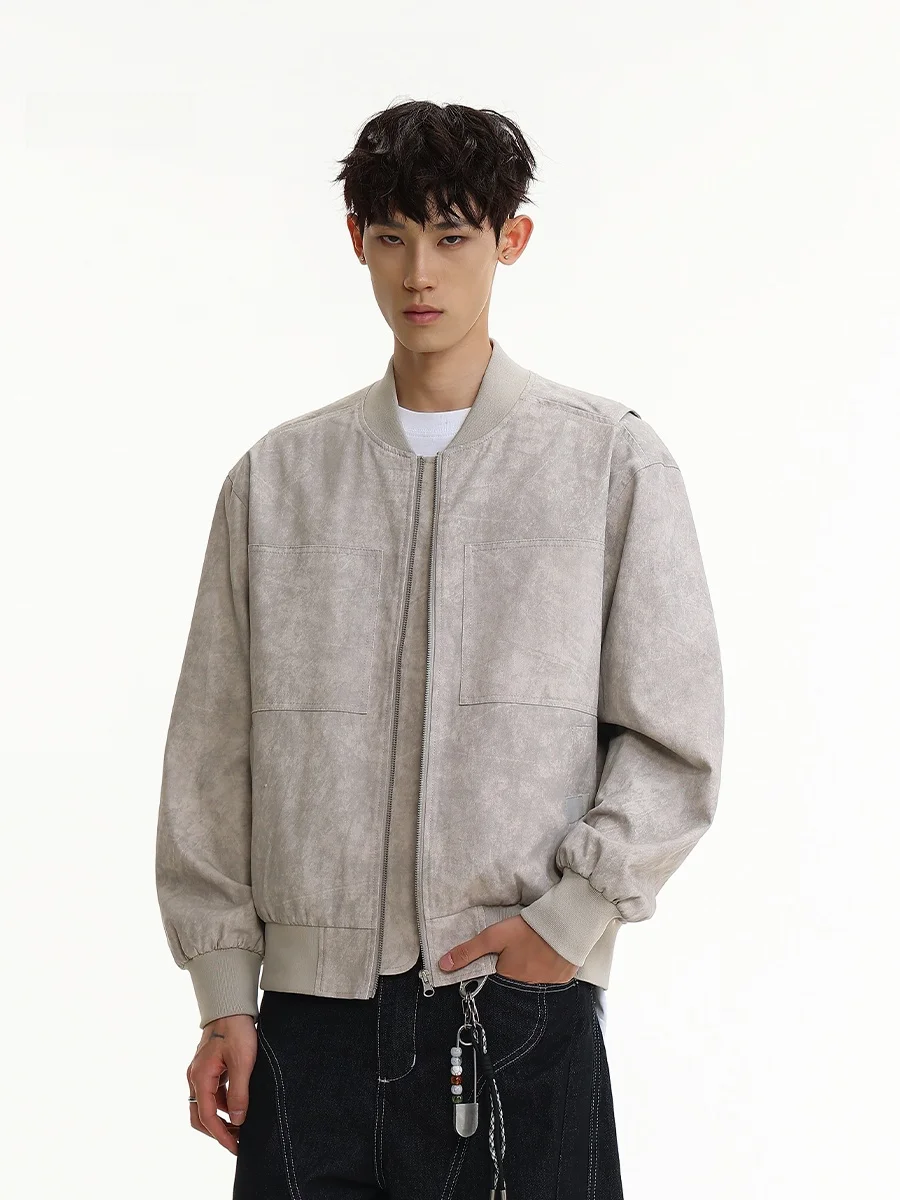 

Мужская бейсбольная куртка в американском ретро-стиле с эффектом тай-дай, модная, свободного кроя, повседневная, в уличном стиле, с аккуратным силуэтом, хлопковая, с длинными рукавами, на молнии