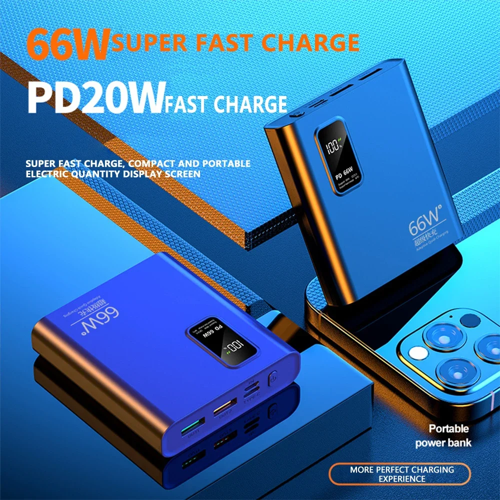 Power Bank 10000mAh with 66W PD Fast Charging Power bank Portable Battery Charger For iPhone 15 14 13 12 Pro Max Xiaomi