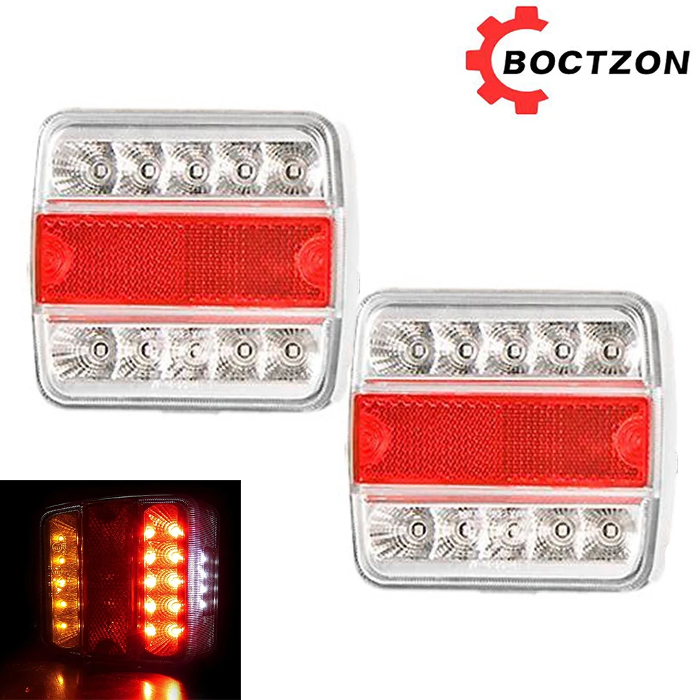 

2pcs LED 12V 24V 4 inch Truck Car Trailer Tail Light Rear Side Brake Stop Number Plate Reflector Indicator Lamp Lorry Caravan