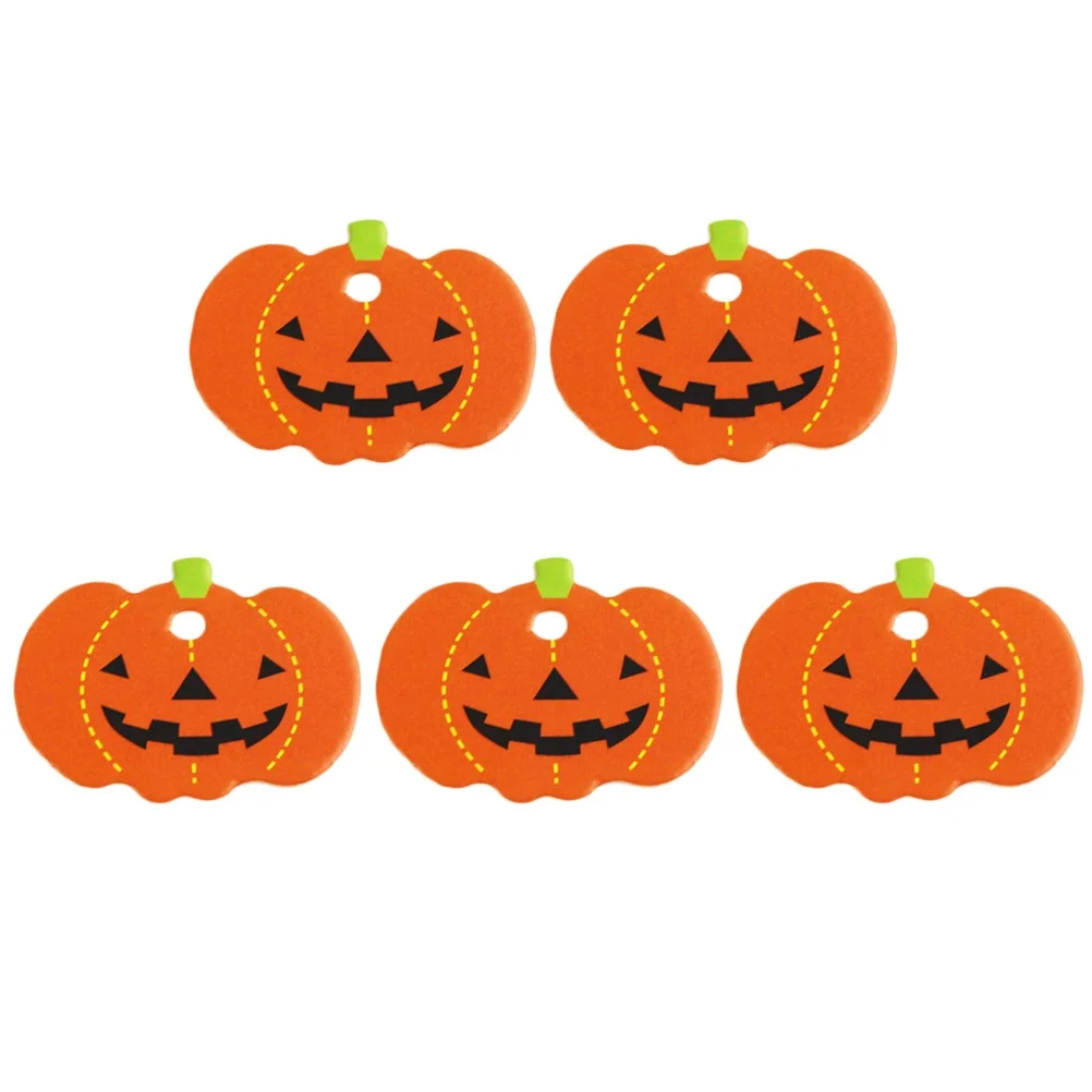 

50 Pcs Pumpkin Tag Bookmark DIY Craft Tags Gift Label Hanging Decoration Halloween Shape Orange Color