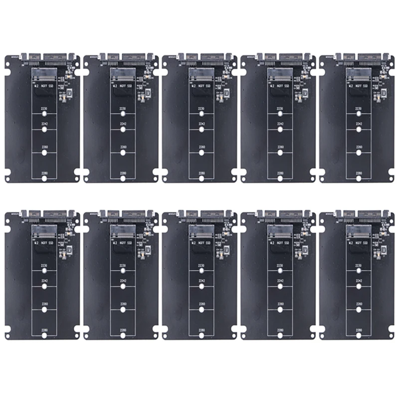 10PCS SSD Adpater M.2 B Key to SATA 3 Converter Riser Card 2.5