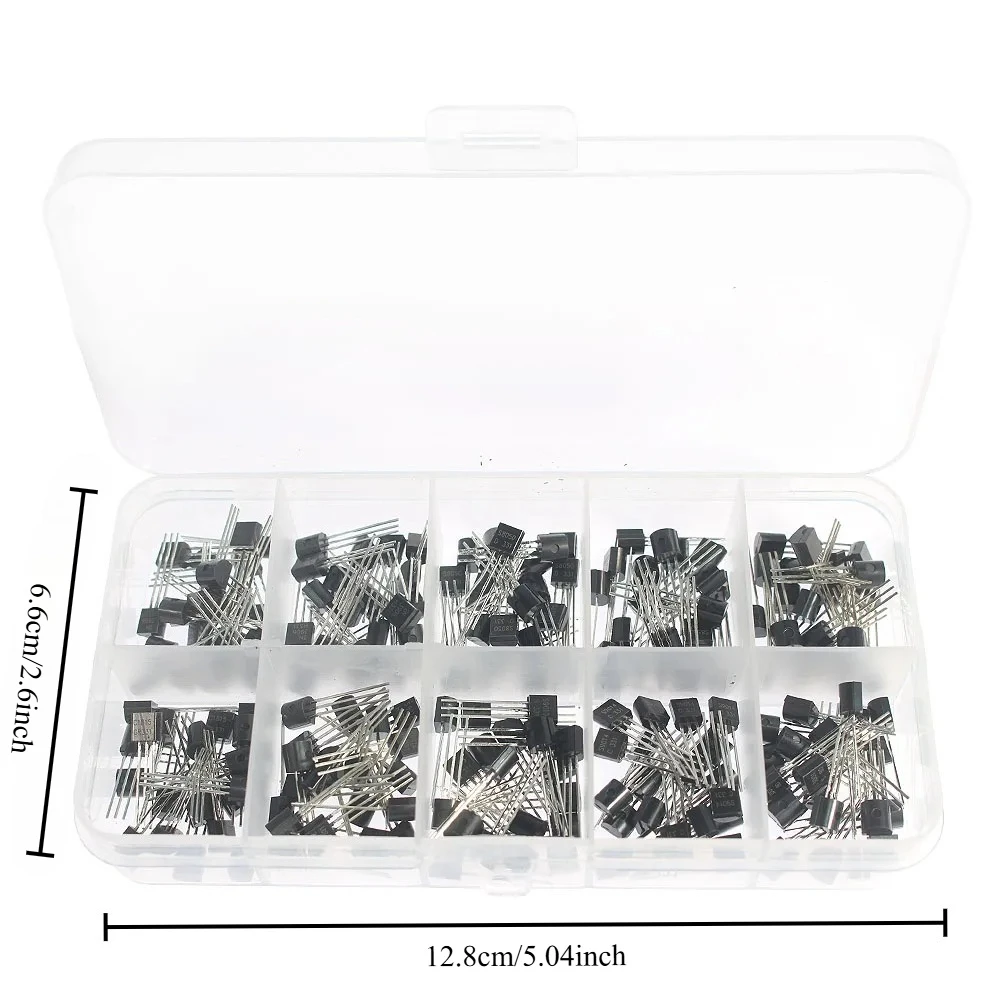 200Pcs Essential TO-92 Transistor Assortment for STEM Education S9013, S9014, S8050, S8550, etc. Perfect beginner kit for makers