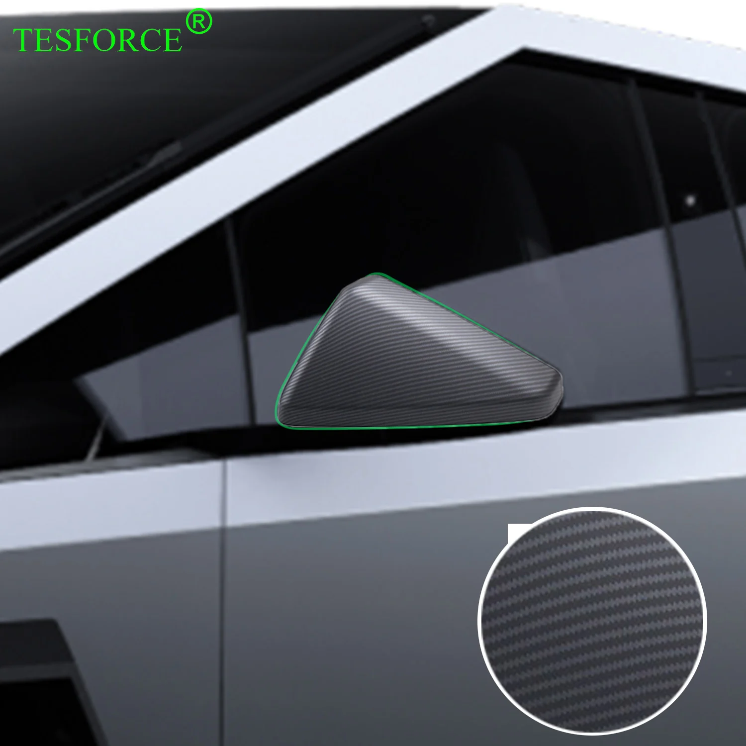 Para Tesla Cybertruck 2024 espejo cubierta de fibra de carbono mate Cybertruck espejo Exterior marco decorativo ABS antiarañazos a prueba de polvo
