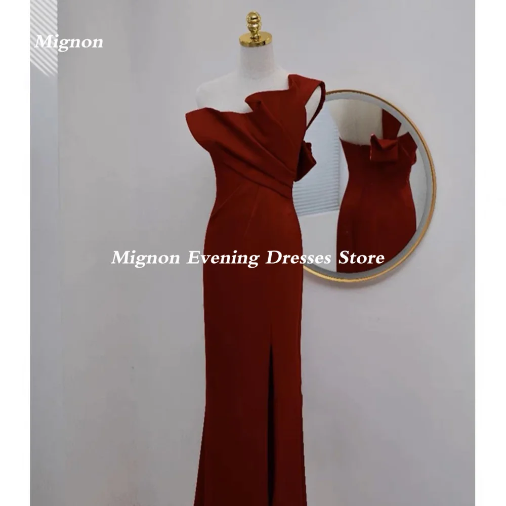 

Mignon Satin Mermaid Prom Gown One-shoulder Neckline Populer Evening Formal Floor-length Elegant Party Dresses for Women 2023