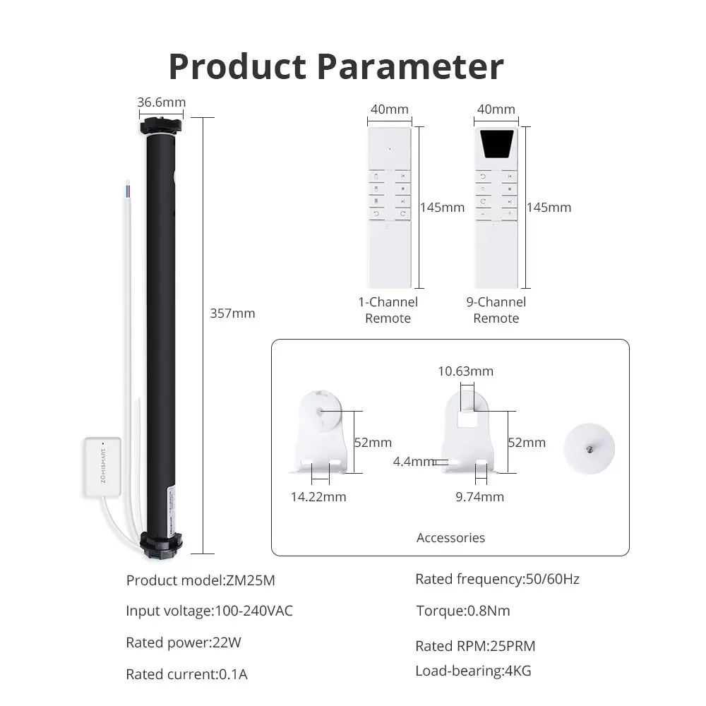 Blindsmart WiFi Matter-certified Roller Shade Blinds Motor for 37 38mm Homekit App Google Home Alexa Smartthings Control