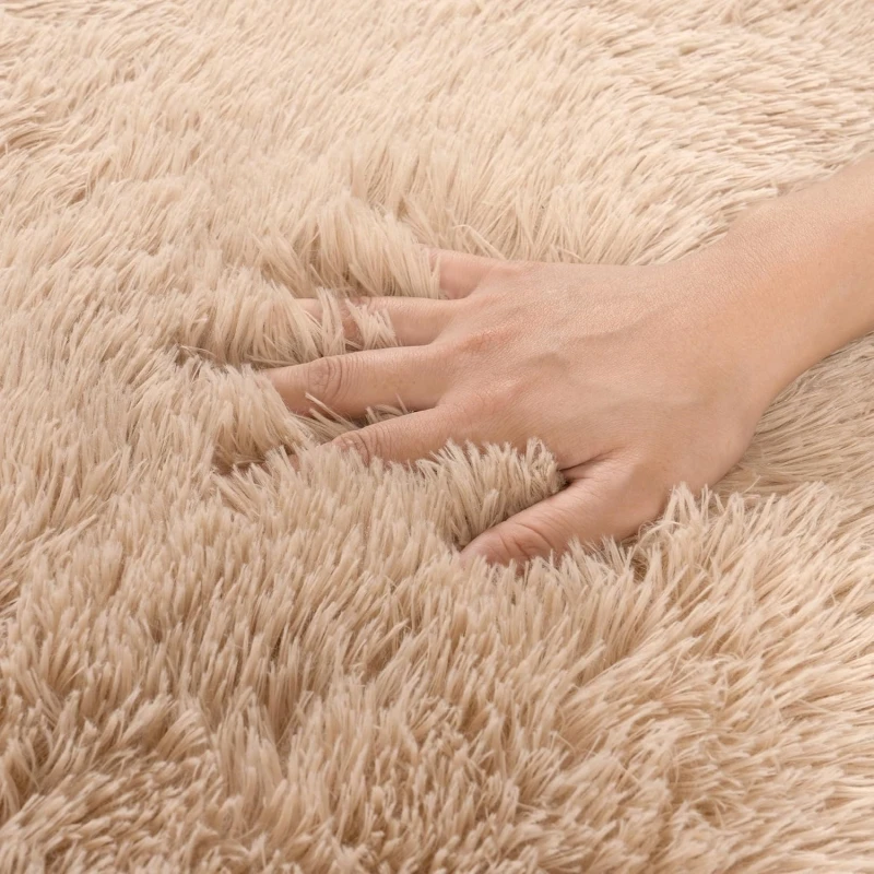 Graue Batik-Shaggy-Teppiche Ultra Weiche Rutschfeste Plüsch-Teppiche Schlafzimmer Wohnzimmer Kinderzimmer Große Größe Wohndekor Bodenmatten – Detail 19