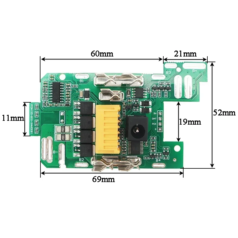 BL1890 DC Ingresso Custodia per batteria al litio Custodia per circuito di protezione PCB per Makita 18V 9.0Ah Etichetta BL1860 Batteria agli ioni