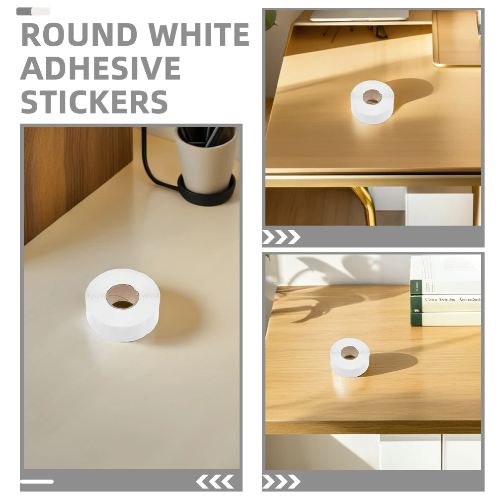 

1000pcs 3mm White Round Adhesive Label Dots-Smooth Surface for Writing, Small Item Marking & Organization, for Office, Classroom
