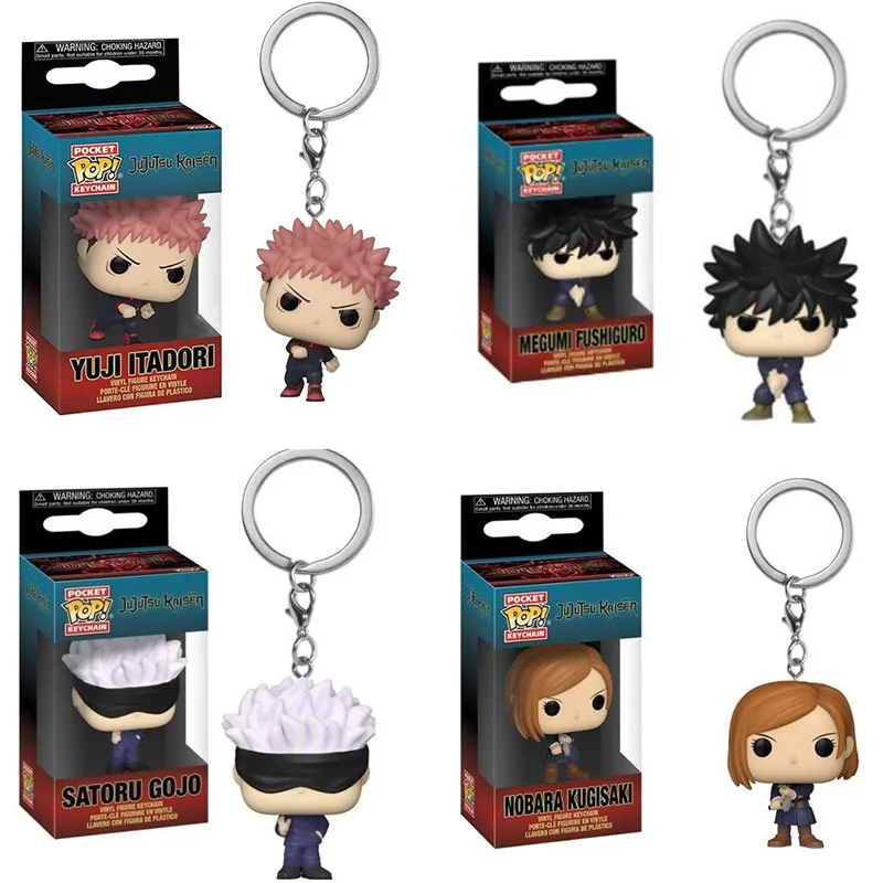 Funko POP-Vinil Pocket Keychain para Crianças, Jujutsu Kaisen, Satoru, Gojo, Nobara, Kugisaki, Yuji Itadori, Brinquedos Modelo, Pingente, Presentes