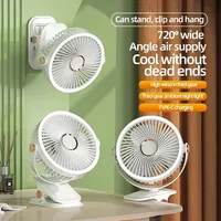 Rechargeable desktop and clip on LED light fan with circulating air fan, 8000mAh, portable wireless mobile ceiling fan