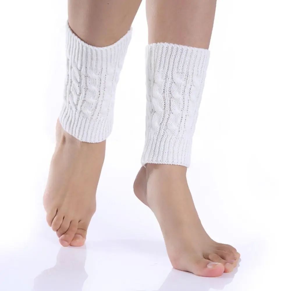 Милые короткие вязаные шерстяные гетры для девочек на осень-зиму, теплые накладки на колени, носки-гетры, чехлы для ног