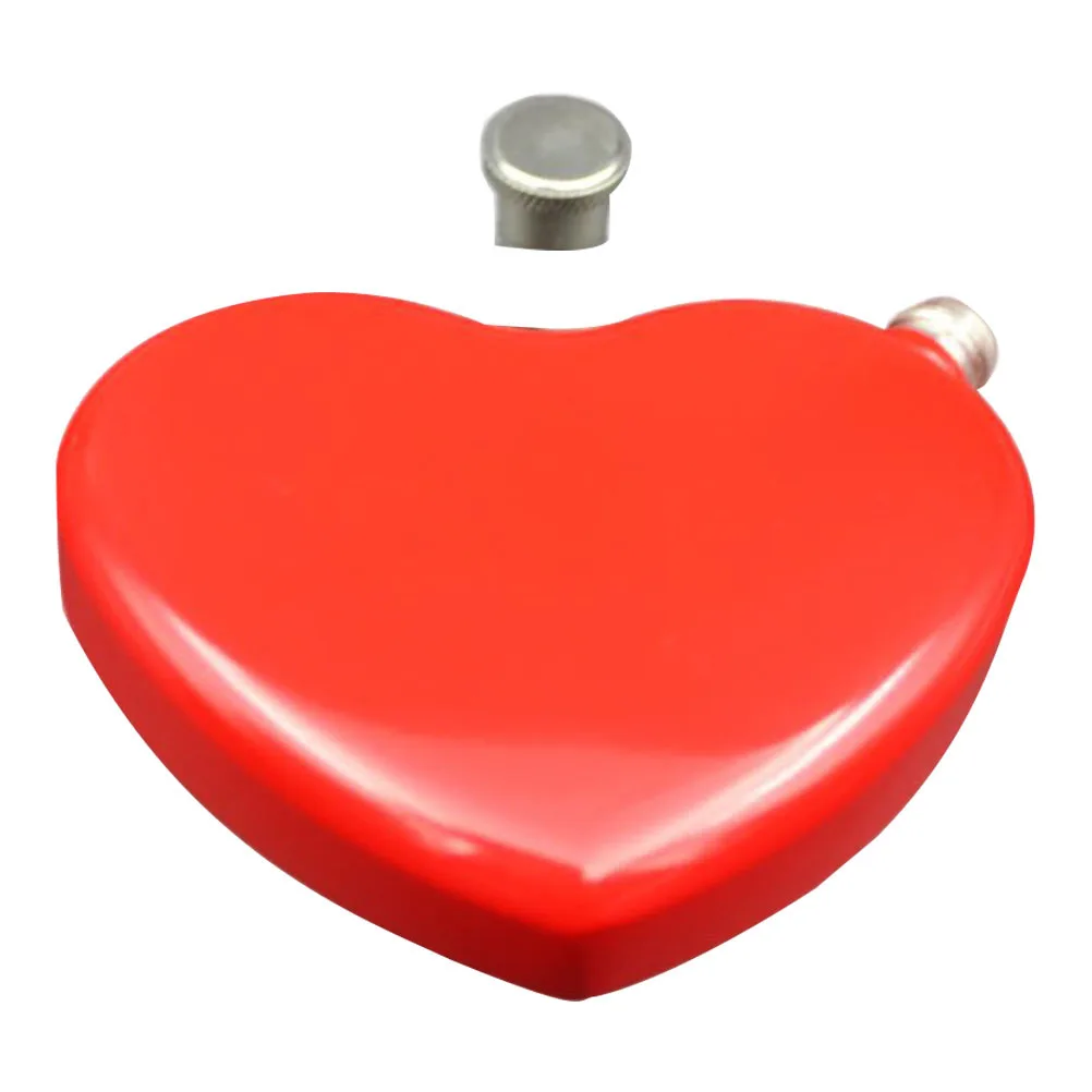 

1Pcs Heart-Shaped Hip Flask Red Stainless Steel Mini Portable Alcohol Container Travel Outdoor Wine Bottle Leak Proof