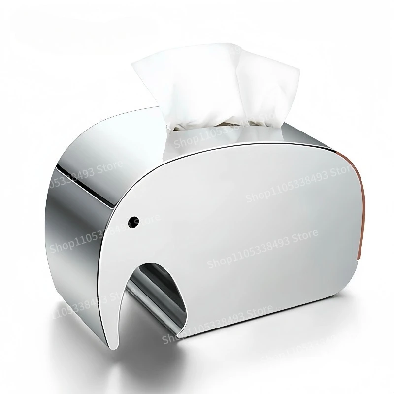 Elephant Stainless Steel, Jixiang Tissue Box, Toothpick Box, Gift Model Room Ornament Creative Paper Box