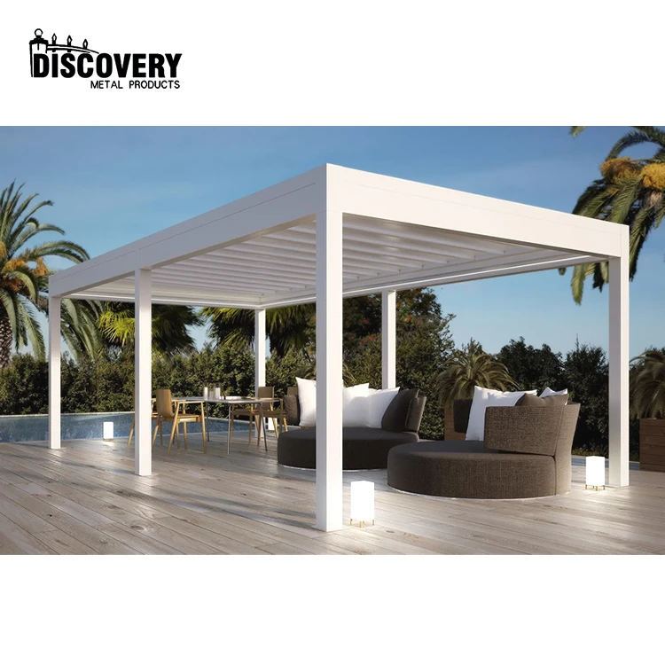 Custom Motorised Outdoor Gazebo Modern Aluminium Louvre Roof Bioclimatic Pergola for Sunshade Backyard Patio Shelter System