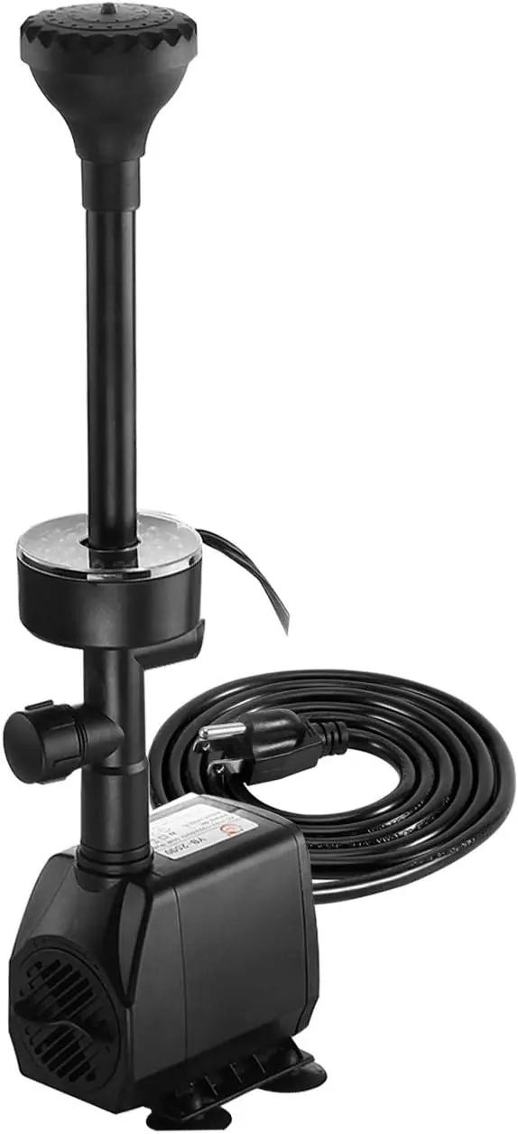 

Погружной насос-фонтан 730GPH с RGB-подсветкой и изменяющимся цветом, для создания водных узоров, декор для сада, пруда, ландшафта, 2800 л/ч, 110В/55Вт