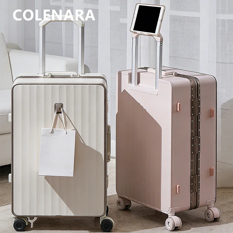 

COLENARA 20"22"24"26"28Inch Aluminum Frame Luggage Large Capacity Trolley Case PC Boarding Box Cart Type Travel Bag Suitcase