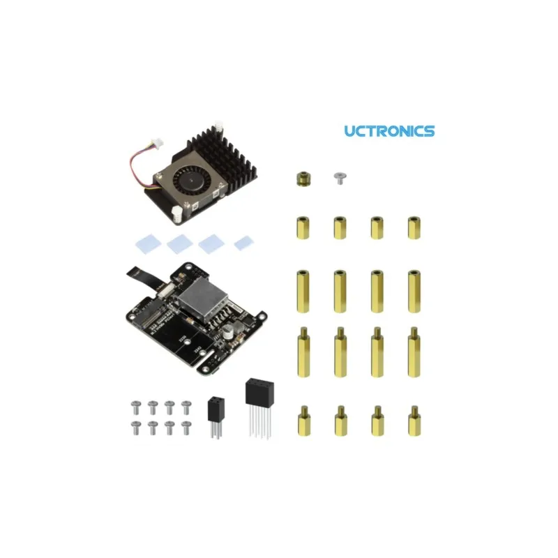 UCTRONICS NVMe PoE+ HAT Pi 5, M.2 PCIe SSD Expansion Board, 5V 5A Power Ethernet Adapter