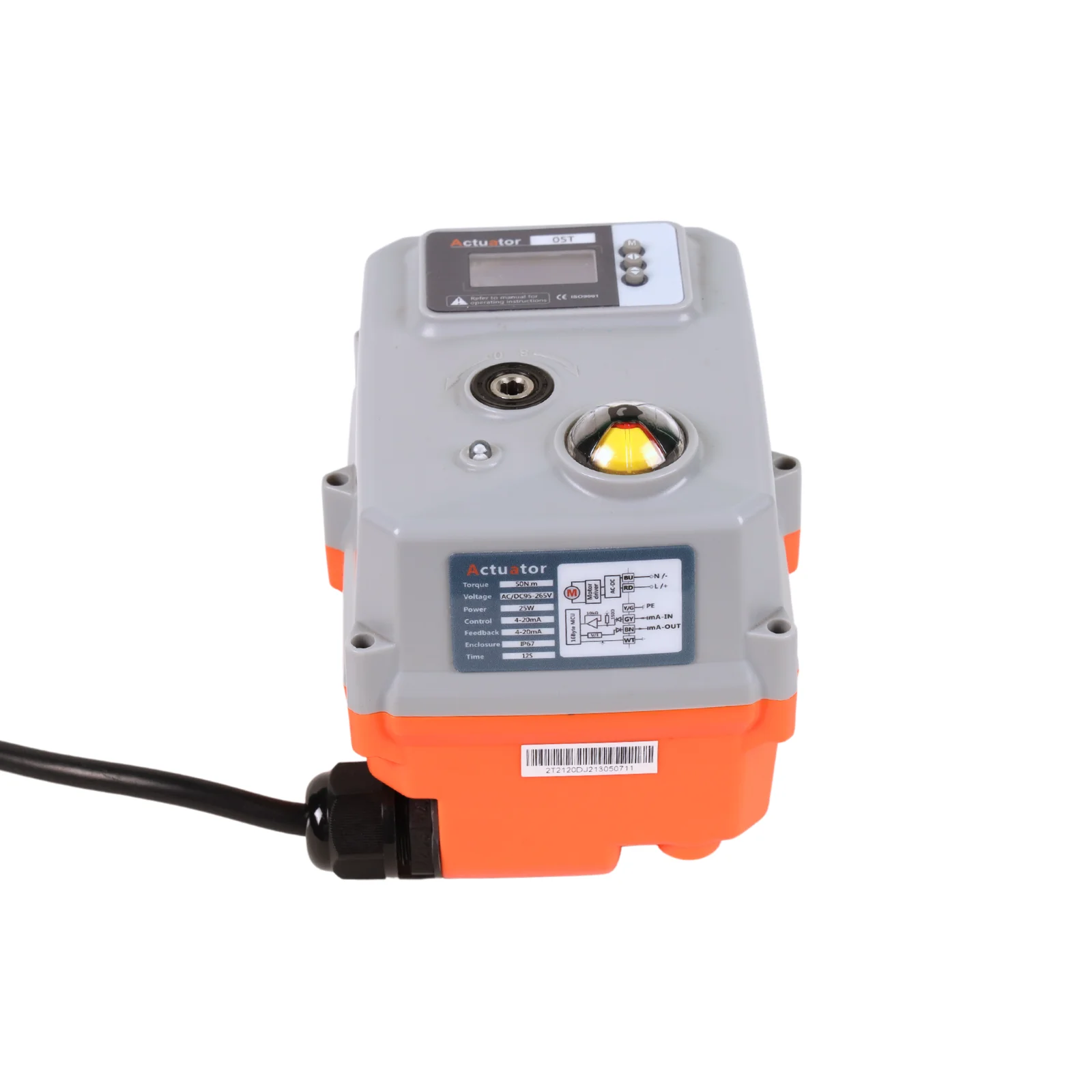 Intelligent 90 Degree Rotary Electric Actuator 24V 4-20mA DC 50Nm Torque Motorized Part Turn Ball Valve Valve