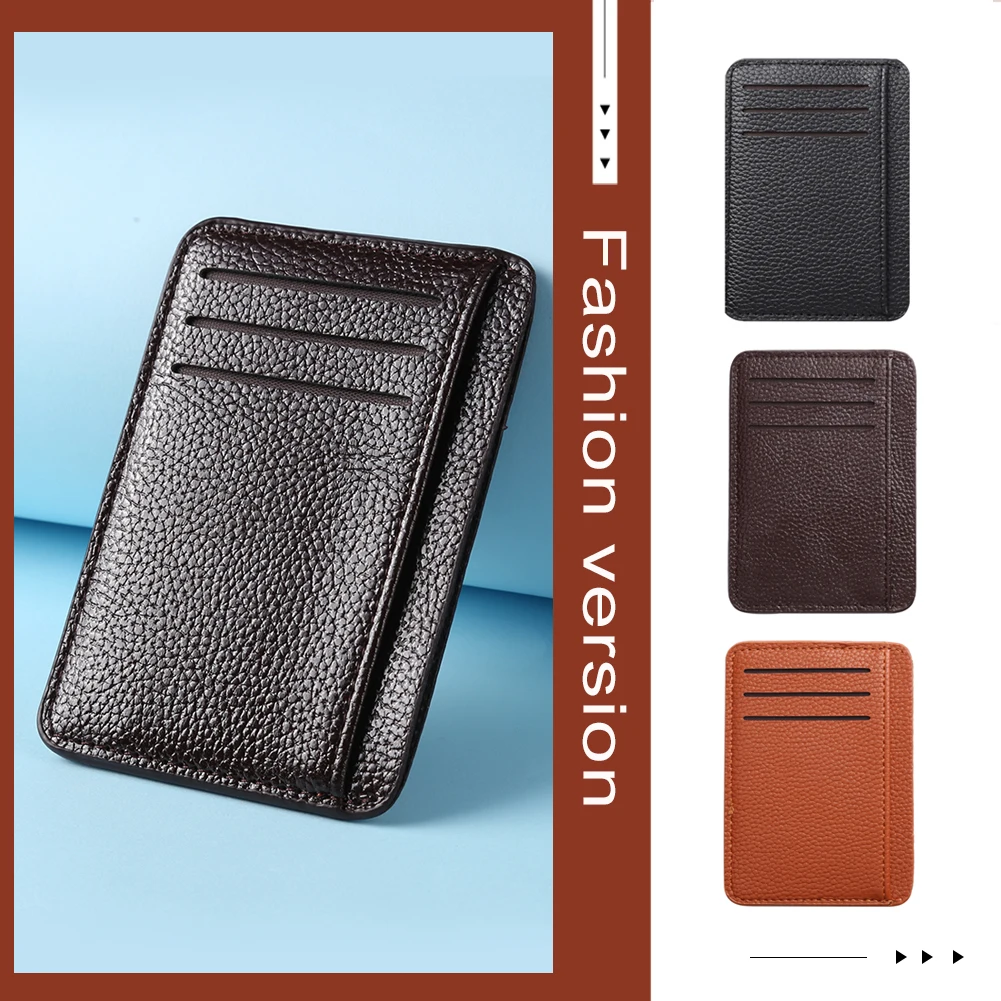 Multi Bank Credit Card Holder Men's Leather Wallet Slim Pop Up Wallet Male Multi Slot Money Credit ID Bag Mini Coin Purses