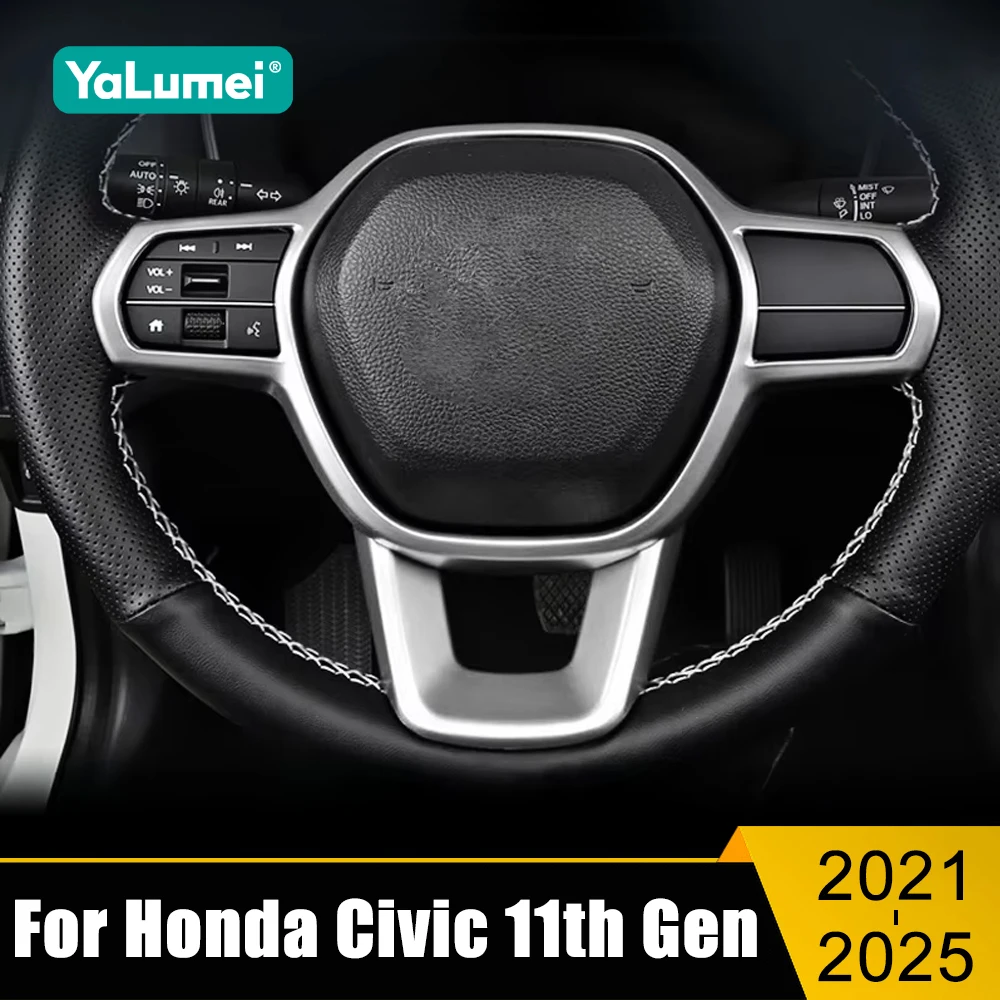 

Для Honda Civic 11-го поколения 2021 2022 2023 кнопки на Автомобильное рулевое колесо из АБС-пластика панель крышка рамка отделка наклейки аксессуары